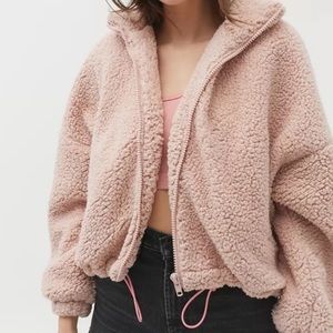 Urban Outfitters Willow Fuzzy Drawstring Teddy Coat